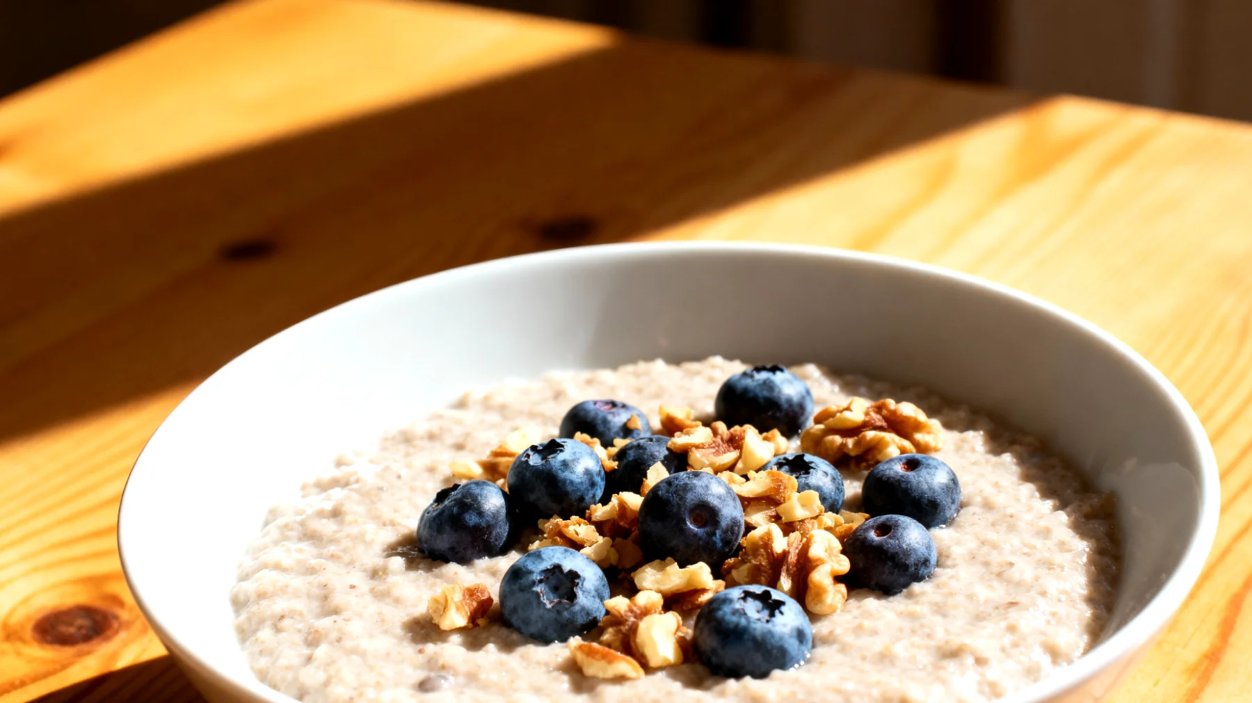 Amaranth-Porridge mit Walnüssen und Blaubeeren"