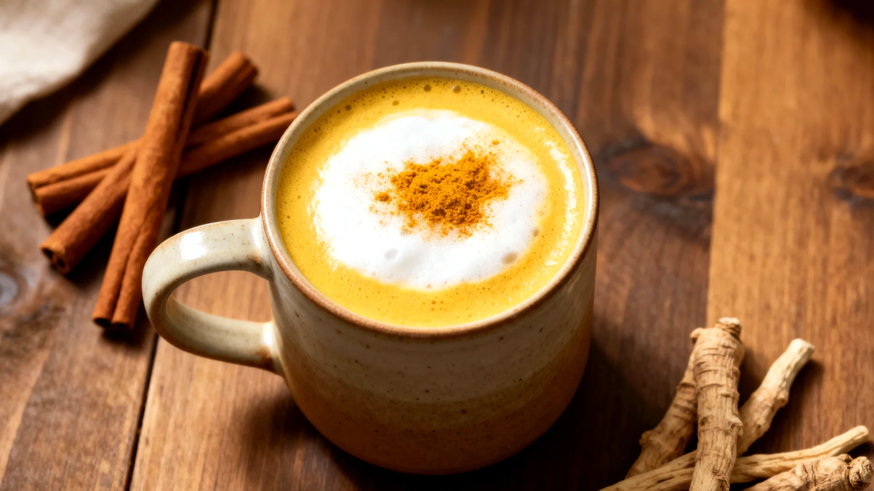 Ashwagandha-Latte mit Goldener Milch (Kurkuma-Mandelmilch mit Ashwagandha)"